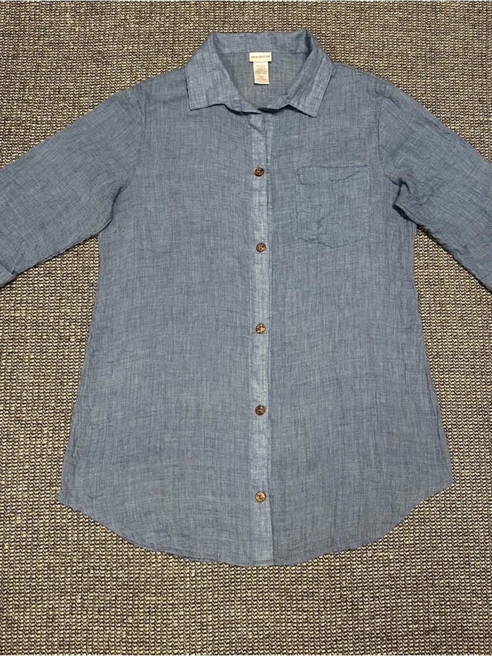 Wearabouts Button Front Shirt - Light Blue